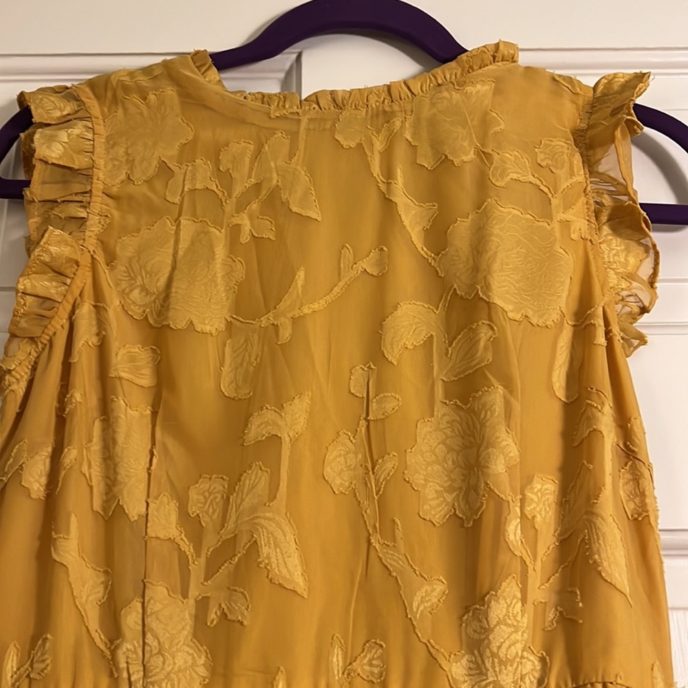 Lulus Ruffle Yellow Jacquard Dress - Picture 5 of 10